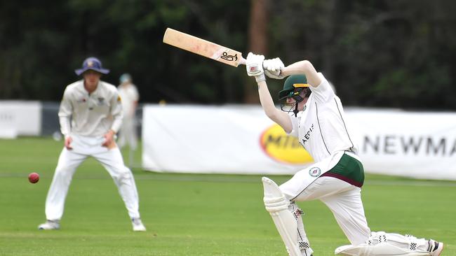 Souths batsman Samuel Edwardt between Valley and Souths at Peter Easton Oval, Ashgrove. Saturday November 25, 2023. Picture, John Gass