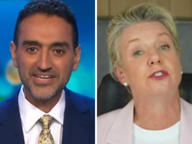 Waleed Aly and Senator Bridget McKenzie.