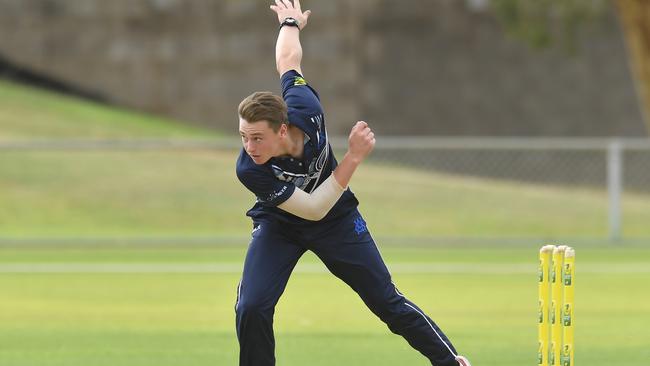 Josh Nanson of Victoria bowls during the National Indigenous Cricket Championships at Traeger Park, Alice Springs in 2020. Photo by Albert Perez - CA/Cricket Australia via Getty Images