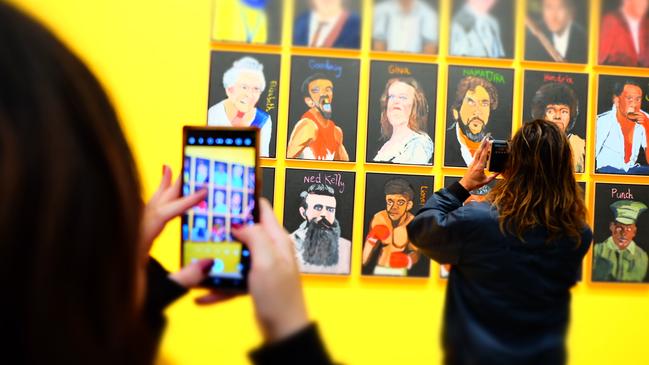 A photo of a photo of a photo of an iconic artwork. Picture: news.com.au/James Weir