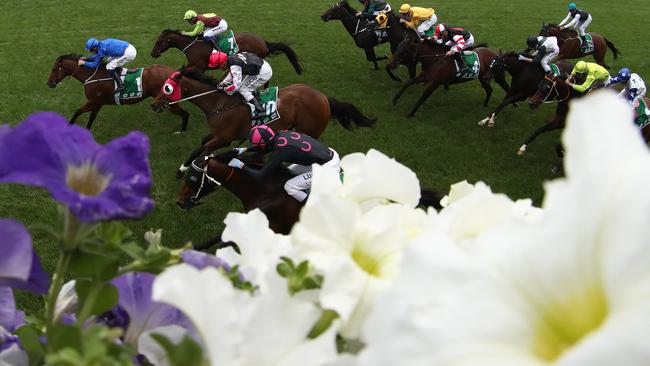 Hugh Bowamn riding Osborne Bulls in The TAB Stakes race during Derby Day. Picture: Robert Cianflone/Getty Images