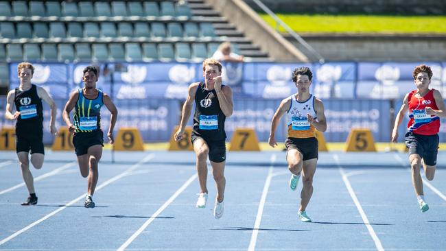 Under 18 200m final with Dylan Hall from Knox Grammar Picture: Julian Andrews