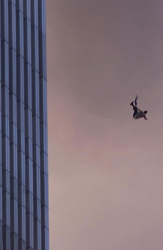 A person falls to his death from the World Trade Center. Picture: Jose Jimenez/Getty Images