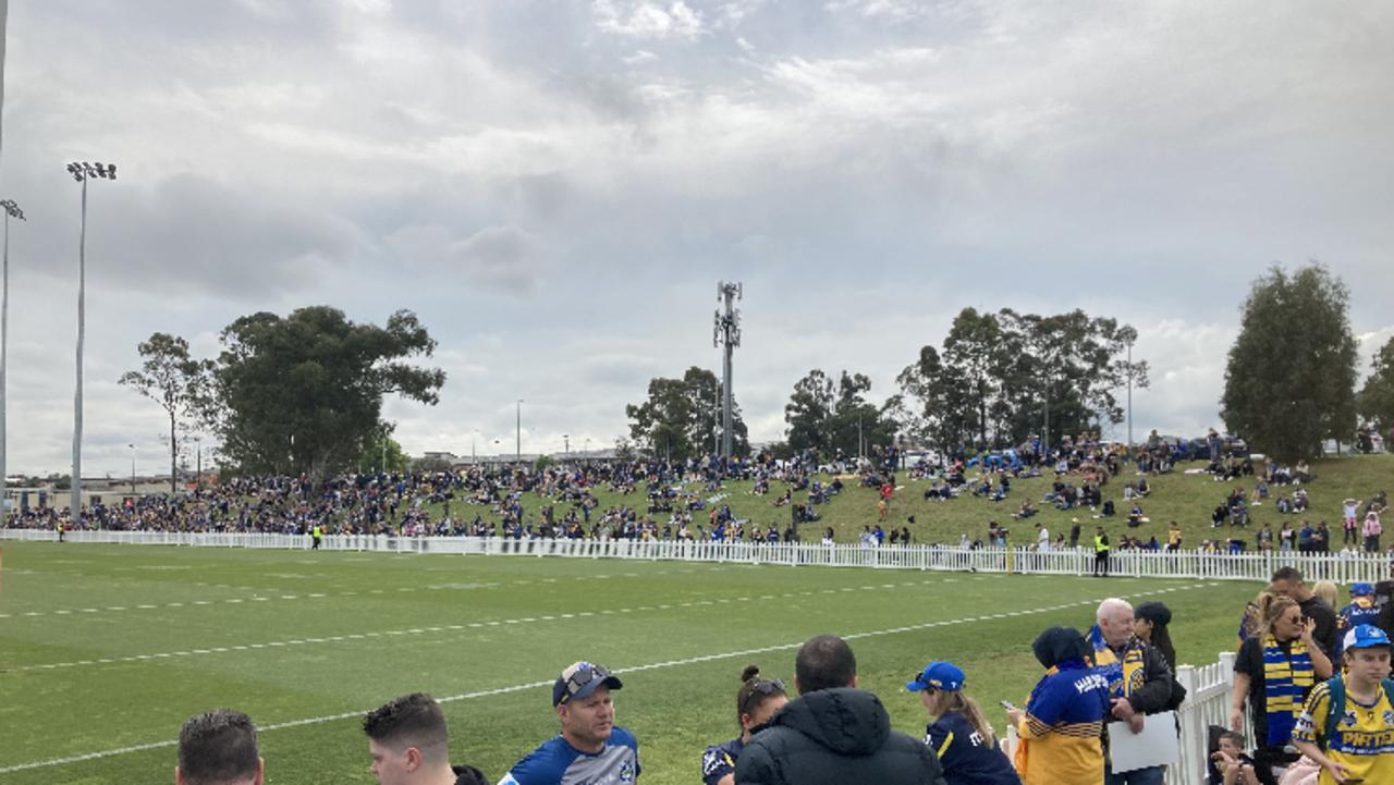 Parramatta fans show out for team's grand final week training session. Picture: Michael Carayannis