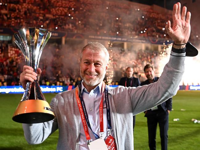 Roman Abramovich celebrates Chelsea’s FIFA Club World Cup victory last month. Picture: Michael Regan – FIFA/FIFA via Getty Images