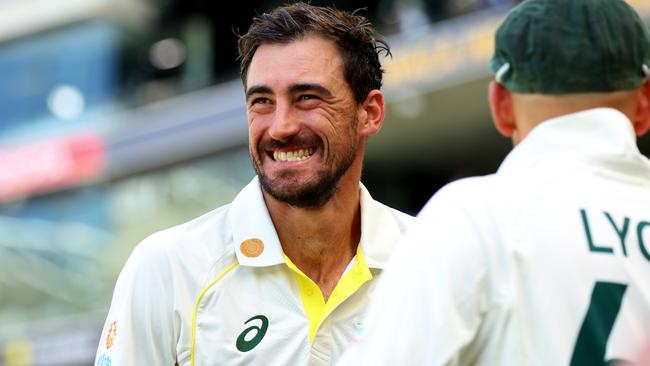 Mitchell Starc can celebrate 300-Test wickets at the Gabba. Picture: James Worsfold/Getty Images