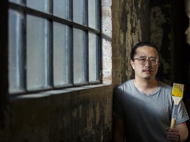 The portrait depicts fellow well known Australian artist and 2015 Sulman Prize (best subject painting, genre painting or mural project) winner Jason Phu. Phu is also a 2025 Archibald Finalist for his painting of Hugo Weaving. Photo: Tim Pascoe