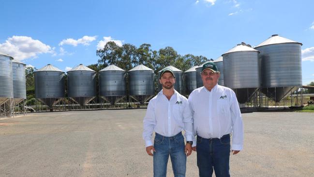 Allenden Seeds owner Sydney Allenden and his son Clint at their facility near Biloela.