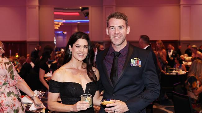 Sarah Wilson and Ash Wallin attend the Cairns RSL sub branch annual Thank You For Your Service gala dinner, held at the Pullman International hotel. Picture: Brendan Radke