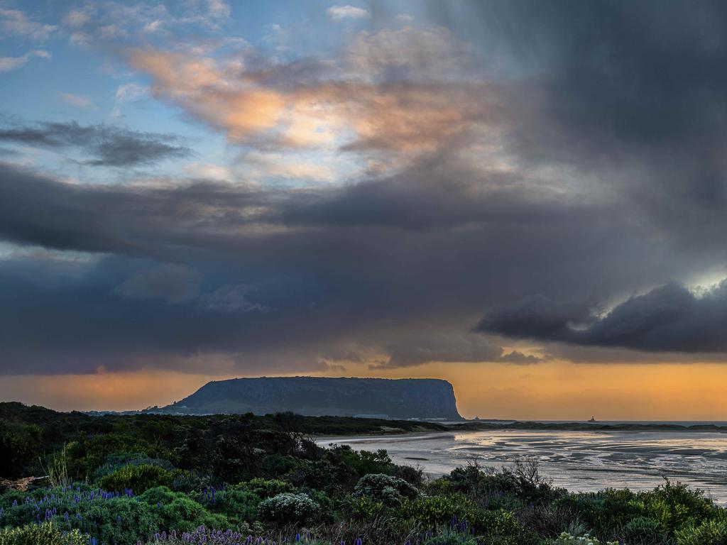 Your Focus on Tasmania. Sunrise over the Nut at Stanley. Picture: Ron Rainbow