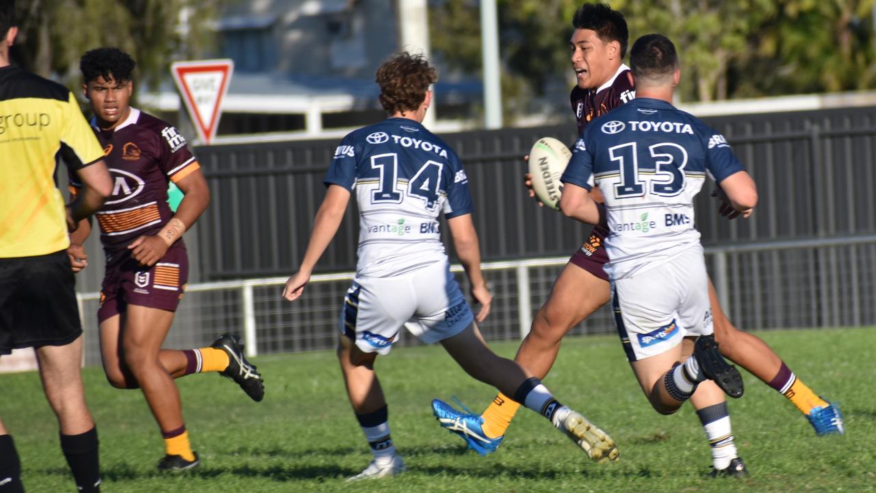 North Queensland Cowboys, Brisbane Broncos under-16 teams face off at Rockhampton's Browne Park on October 2, 2021.