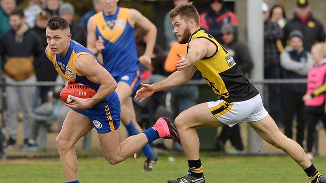 WRFL footy: Deer Park V Werribee Districts. No 3 Jack Purton-Smith for Deer Park.  Picture: David Smith