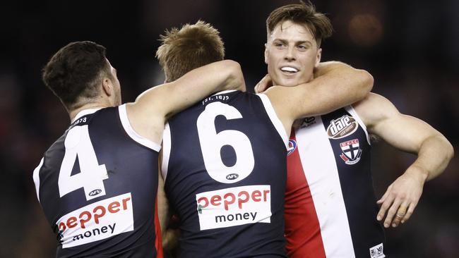 The alleged incident took place after St Kilda’s 19-point win. Picture: Daniel Pockett/AAP