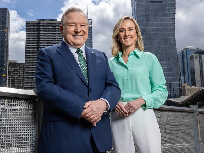 Peter Hitchener and Alicia Loxley from Channel 9. Picture: Jake Nowakowski