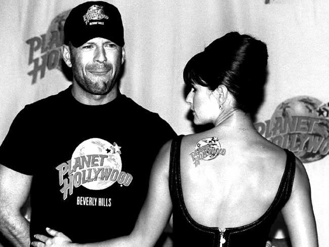 Demi Moore and husband Bruce Willis in 1995. Picture: Supplied