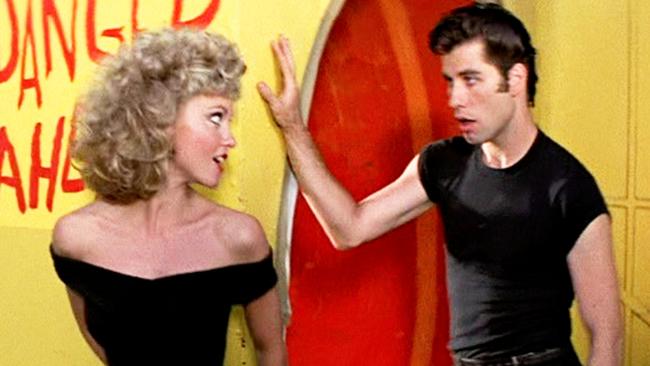 Olivia Newton-John as Sandy and John Travolta as Danny. Picture: Advertiser Library.