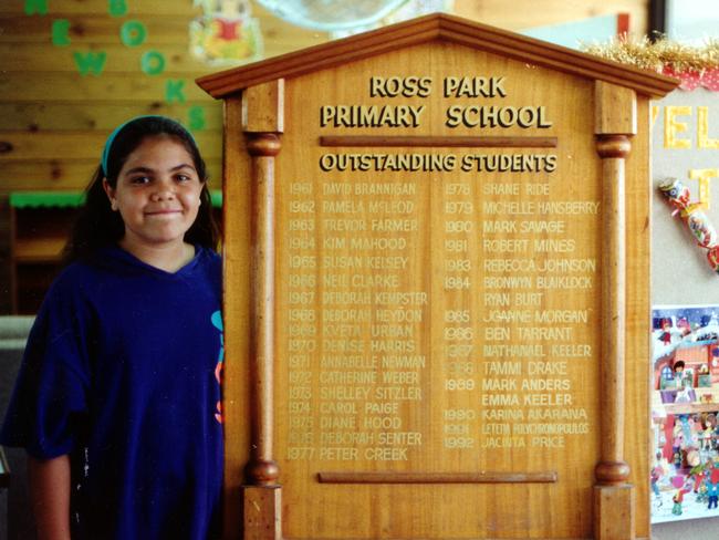 Jacinta after being added to her school honour board.