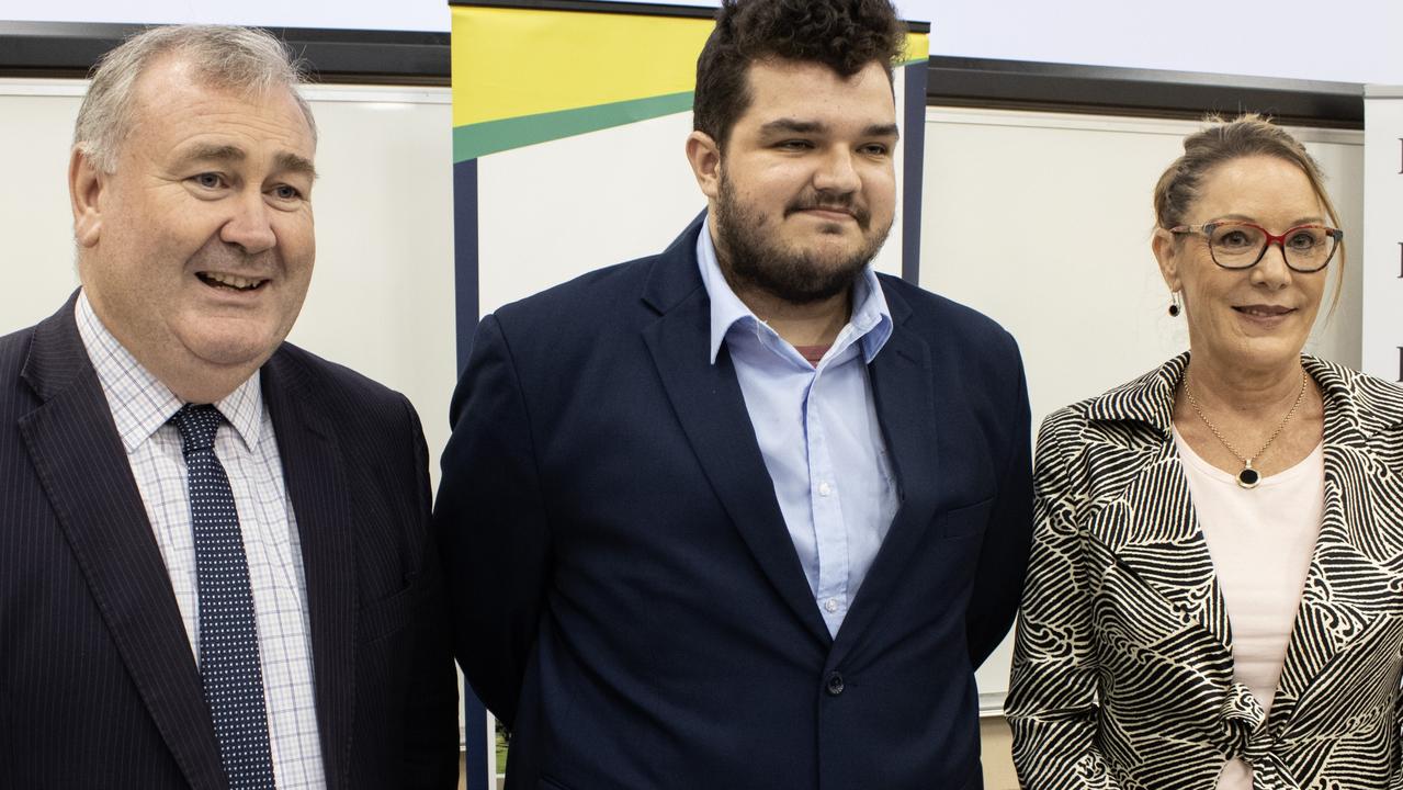 Mayoral candidates Jack Dempsey, Levi Horvath and Helen Blackburn.