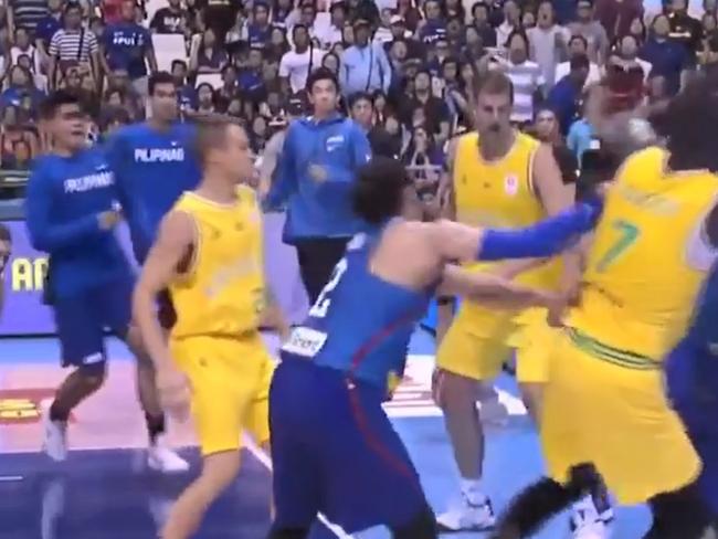 Last time the Boomers played fights between players, coaches and officials broke out