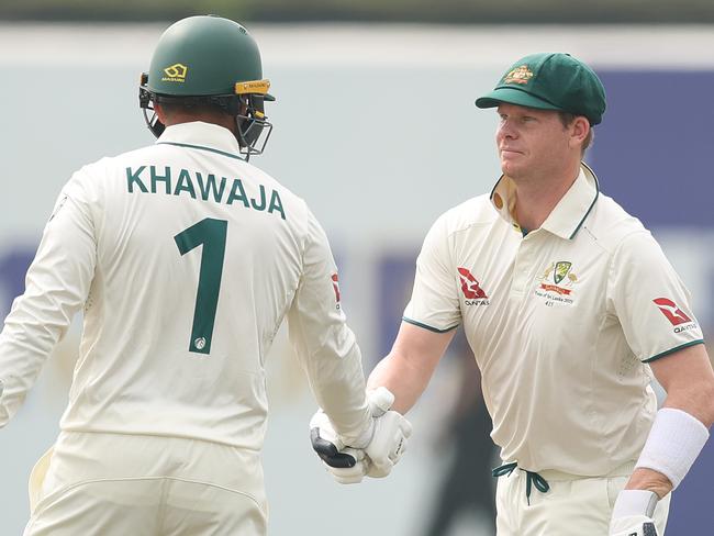 Usman Khawaja and Steve Smith put on 266 runs for the third wicket. (Photo by Robert Cianflone/Getty Images)