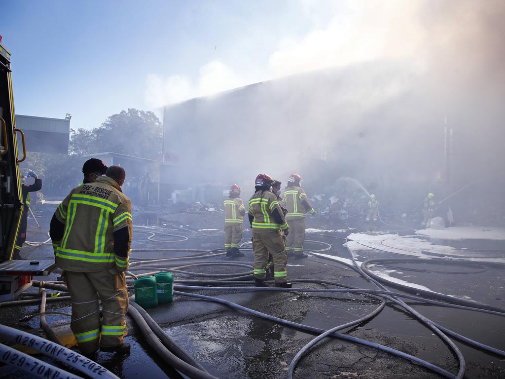 About 100 firefighters worked to extinguish the blaze. Picture: Sam Ruttyn