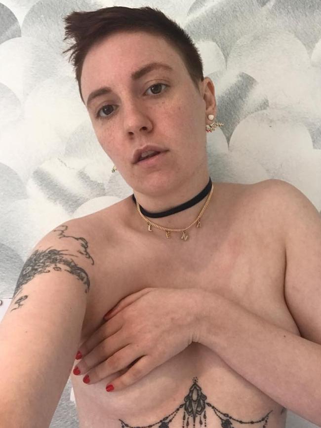 Lena Dunham wants us all to see what she looks like first thing in the morning - naked with bizarre tattoos... 