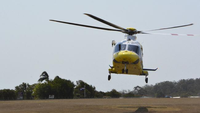 A LifeFlight Helicopter lands in Toowoomba at the rescue helicopter service's new base. LifeFlight Generic