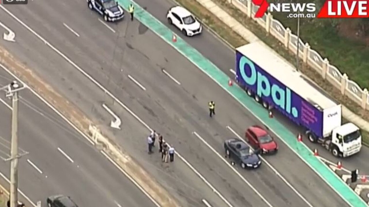 Footage from the scene of the shooting. Picture: Channel 7