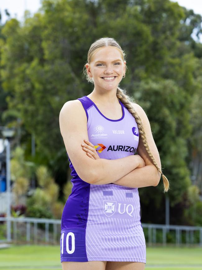 Australian Netball Championships Firebirds Futures player Elsa Sif Sandholt, Friday, August 18, 2023 – Picture: Richard Walker