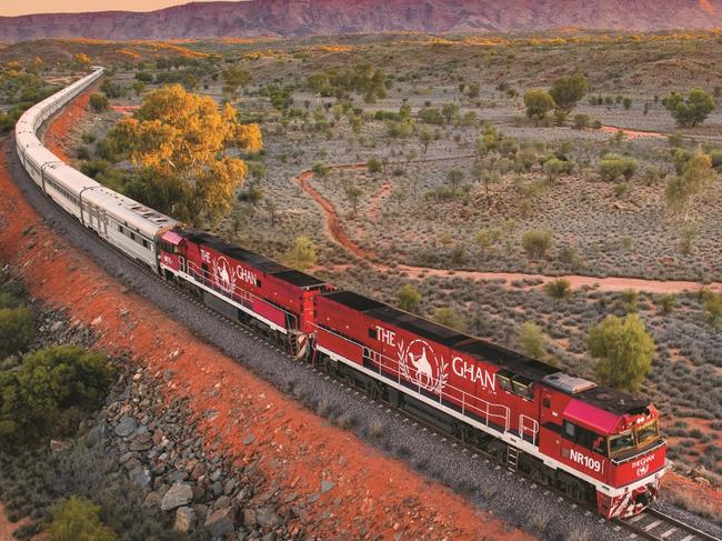 ESCAPE DEALS JANUARY 9 2022 Explore The Outback from the comfort of The Ghan with ANZ Travel. Picture: Supplied