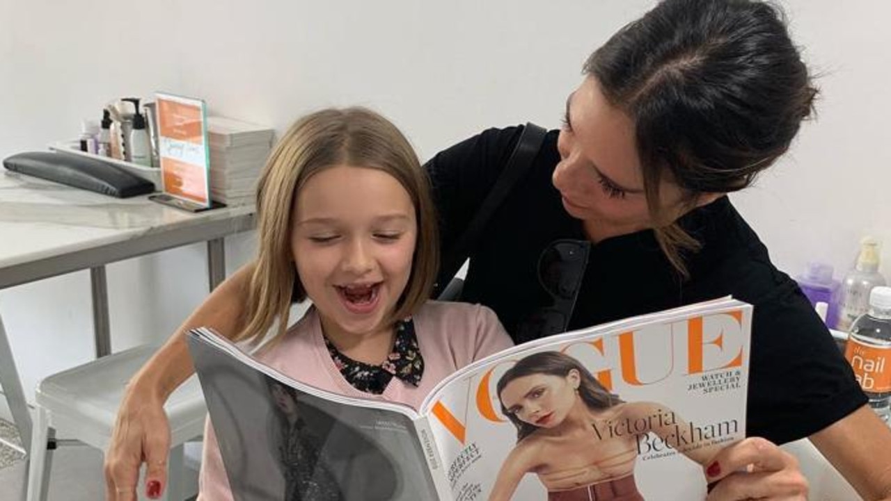 Victoria treated Harper to a girls’ day out at a nail salon in Sydney. Picture: Victoria Beckham/Instagram