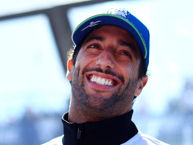 MELBOURNE, AUSTRALIA - MARCH 24: Daniel Ricciardo of Australia and Visa Cash App RB looks on from the drivers parade prior to the F1 Grand Prix of Australia at Albert Park Circuit on March 24, 2024 in Melbourne, Australia. (Photo by Mark Thompson/Getty Images)