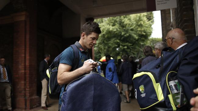 Tim Paine arrives. Picture: Getty Images