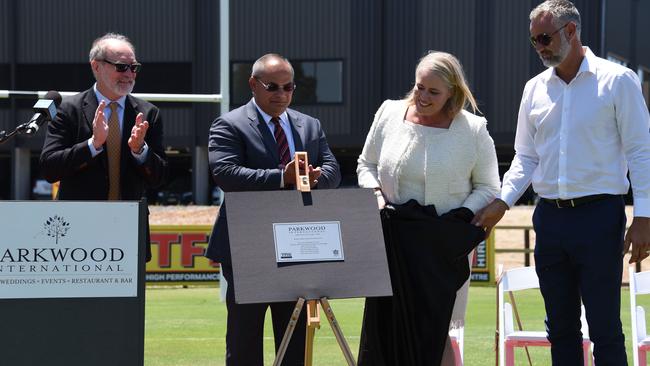 John Grant (L) helps open the facility at Parkwood International. Picture: Steve Holland