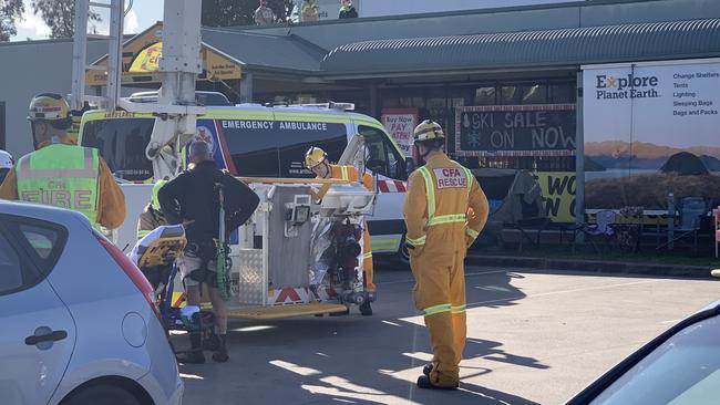 A man has been injured after he fell from a ladder in Dandenong South.