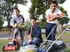 Teenage boys - Noor Ahmed , Israr Ahmed and Muhammad Cheema - who mow the lawns of elderly residents in their Rooty Hill neighbourhood for free. For Champions of the West. Photo: Bob Barker.