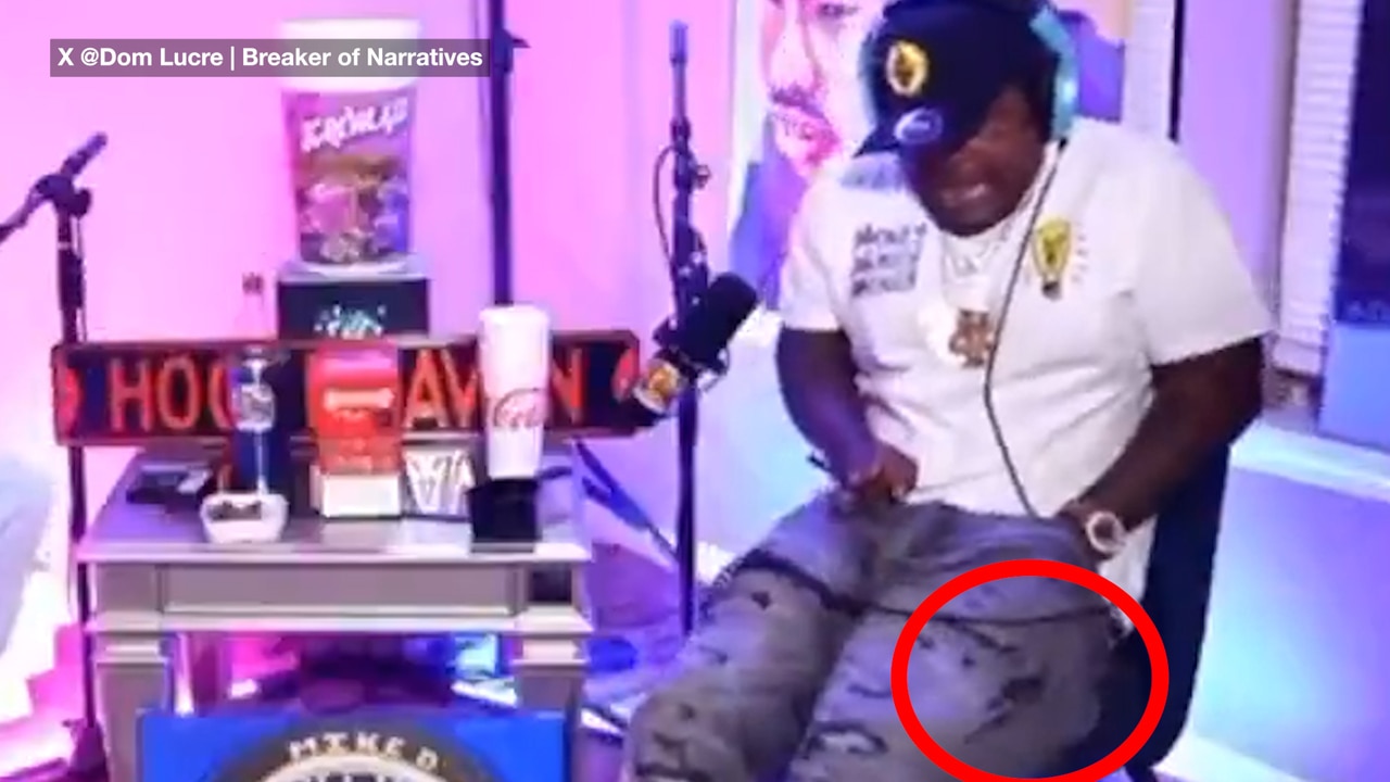 Rapper nearly shoots himself live on-air