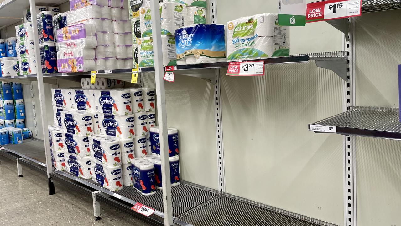 Woolworths in Pialba: Toilet rolls slowly decreasing in stock after the announcement.