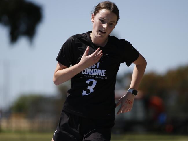 AFLW hopeful Mylee Leitch set the pace at the WA AFLW draft combine. Picture: Theron Kirkman/AFL Photos via Getty Images