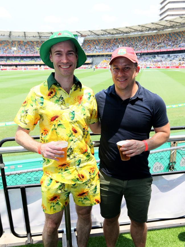Socials at First Test, Australia v Pakistan at the Gabba. Chris Cook and Patrick Wilson Thursday 21st November 2019 (AAP Image - Richard Waugh