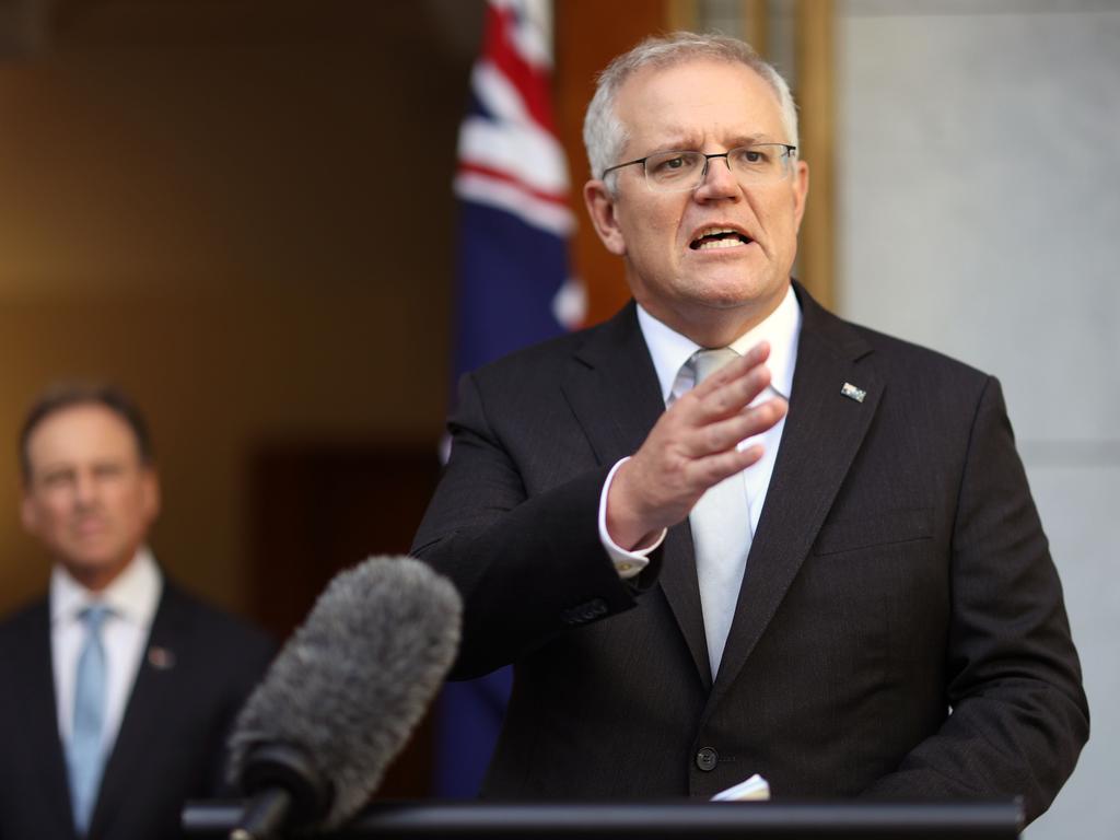 Scott Morrison says home isolations could be implemented by the end of the year, but only if they are as safe as hotel quarantine. Picture: NCA NewsWire/Gary Ramage