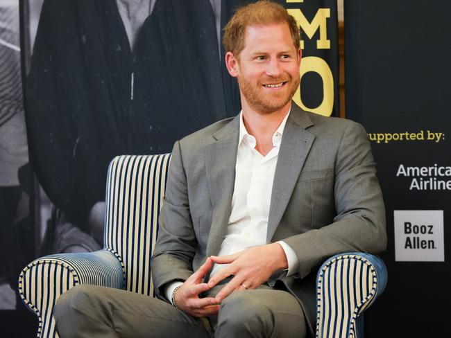 LONDON, ENGLAND - MAY 07: Prince Harry, Duke of Sussex, Patron of the Invictus Games Foundation onstage during The Invictus Games Foundation Conversation titled "Realising a Global Community" at the Honourable Artillery Company on May 07, 2024 in London, England. The event marks 10 years since the inaugural Invictus Games in London 2014 (Photo by Chris Jackson/Getty Images for The Invictus Games Foundation)