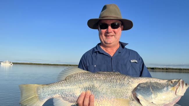 Dr Tim Proudman in Kimberley with a barra. Picture: Supplied