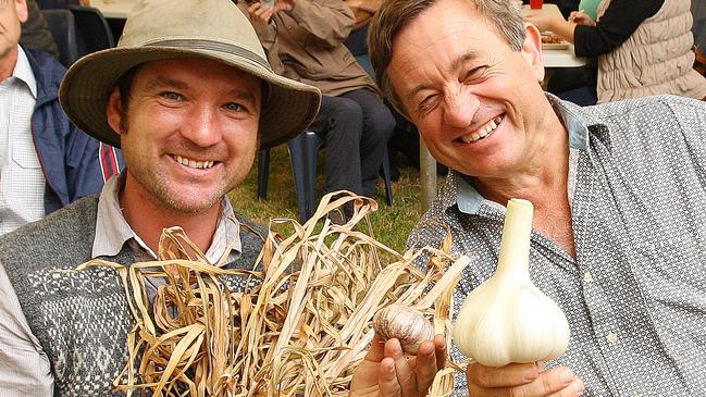 Koonya Garlic Festival. (Front L-R) Angus Stewart of N. S. W, Tino Carnevale.