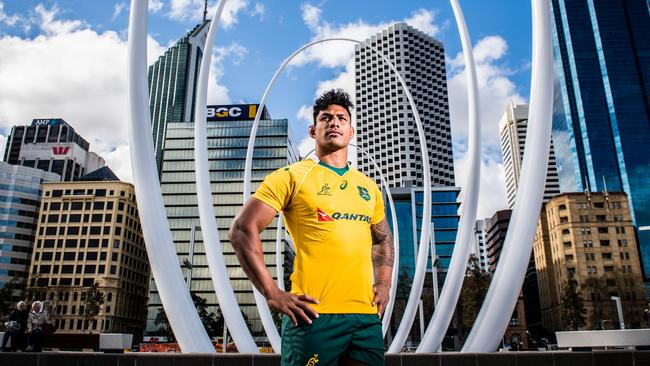 Lopeti Timani in Perth ahead of the Wallabies clash with Argentina.