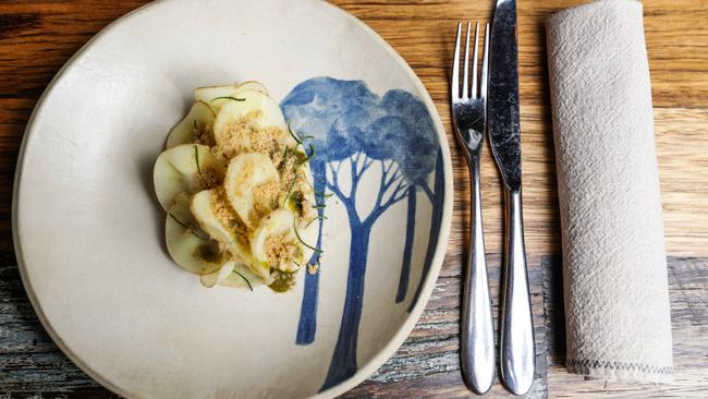 Go-to dish: Blue cod, parsnip petals and smoked mackerel jerky. Picture: Nicole Cleary