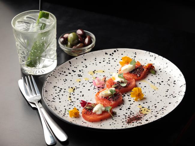 Brenchley says gin is the perfect accompaniment to food. Shown here, gin cured ocean trout with gin and tonic a la carte.