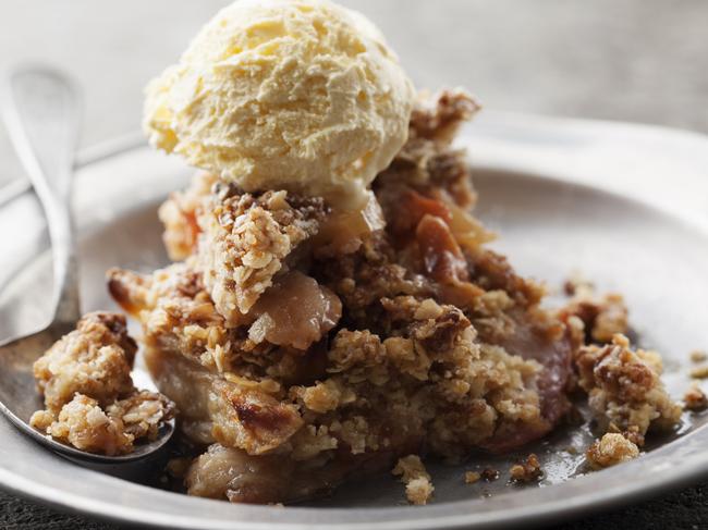 Apple crumble with vanilla ice cream Picture: Istock