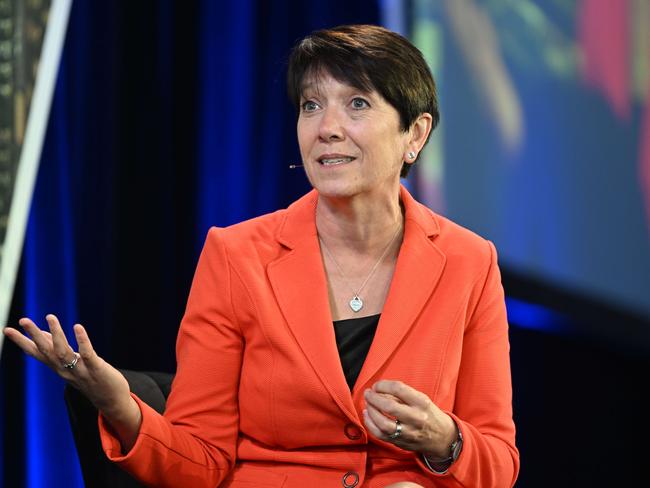 24/11/2023: Kate Meyrick speaks during the What will Brisbane be famous for beyond 2032 session at the Future Brisbane Summit at Howard Smith Wharves, Brisbane   pic: Lyndon Mechielsen/Courier Mail