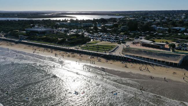 Police and army on combined patrols at Ocean Grove beach. Picture: Alan Barber. Picture: Alan Barber